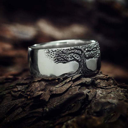Edelstahlring Mit Baumdesign - TreeRing 