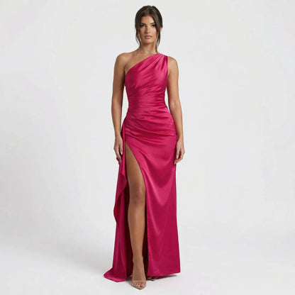 Einseitig Schulterfreies Maxikleid - Ayse