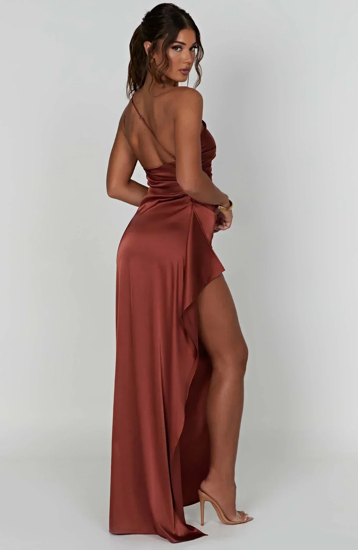 Einseitig Schulterfreies Maxikleid - Ayse