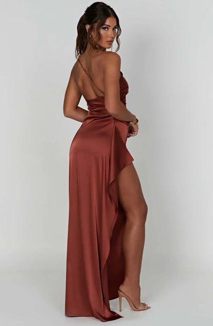 Einseitig Schulterfreies Maxikleid - Ayse