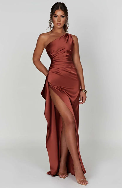 Einseitig Schulterfreies Maxikleid - Ayse