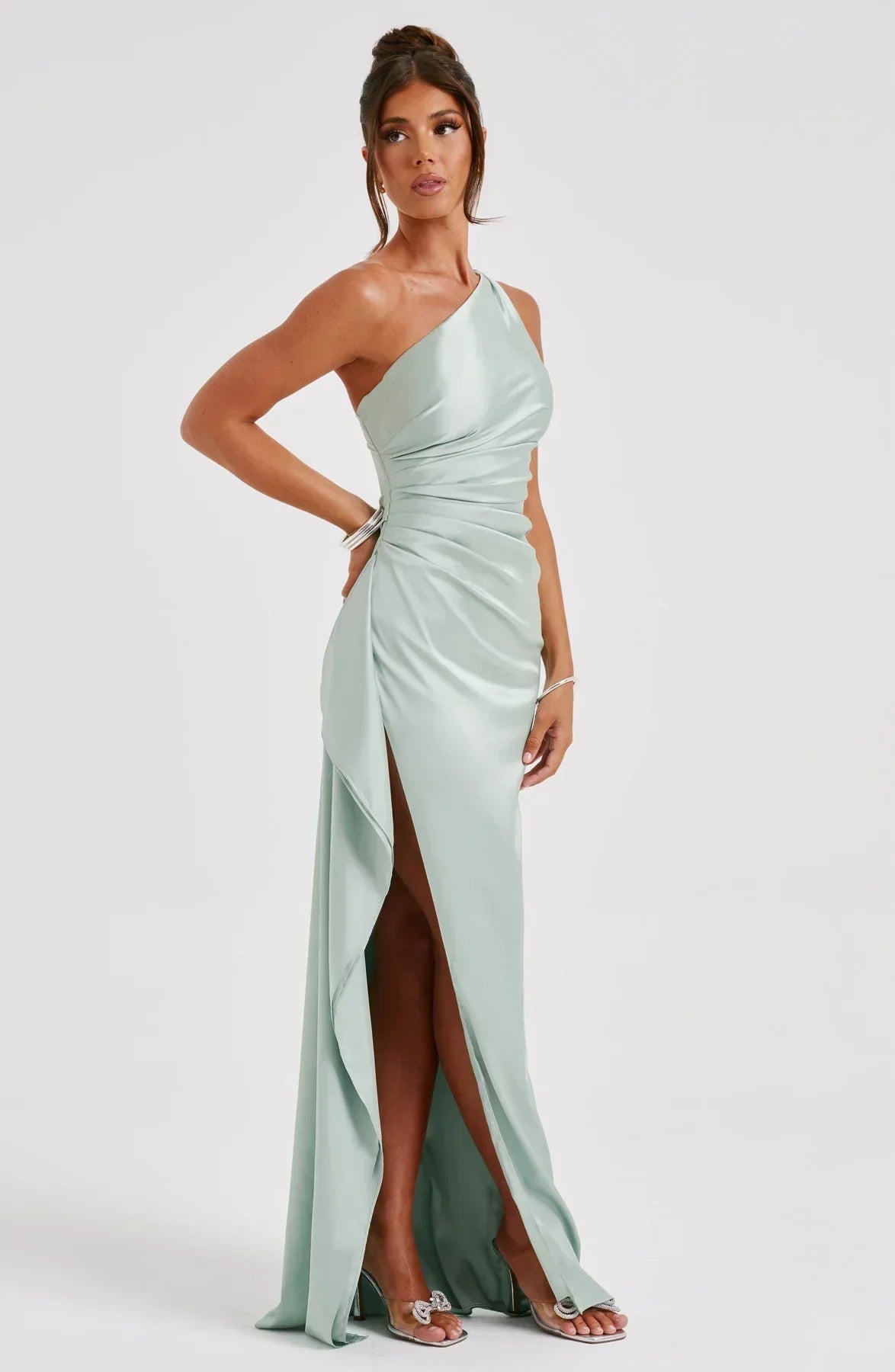Einseitig Schulterfreies Maxikleid - Ayse