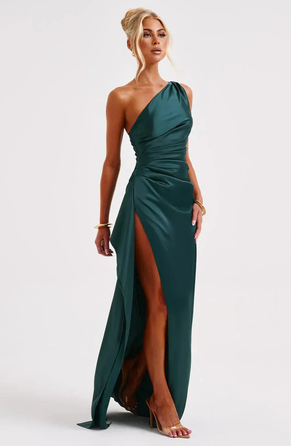 Einseitig Schulterfreies Maxikleid - Ayse