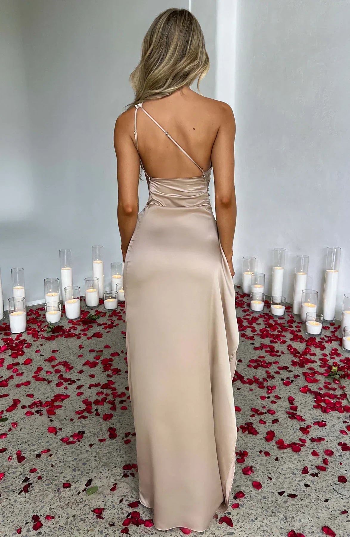 Einseitig Schulterfreies Maxikleid - Ayse