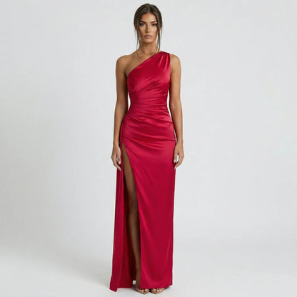 Einseitig Schulterfreies Maxikleid - Ayse