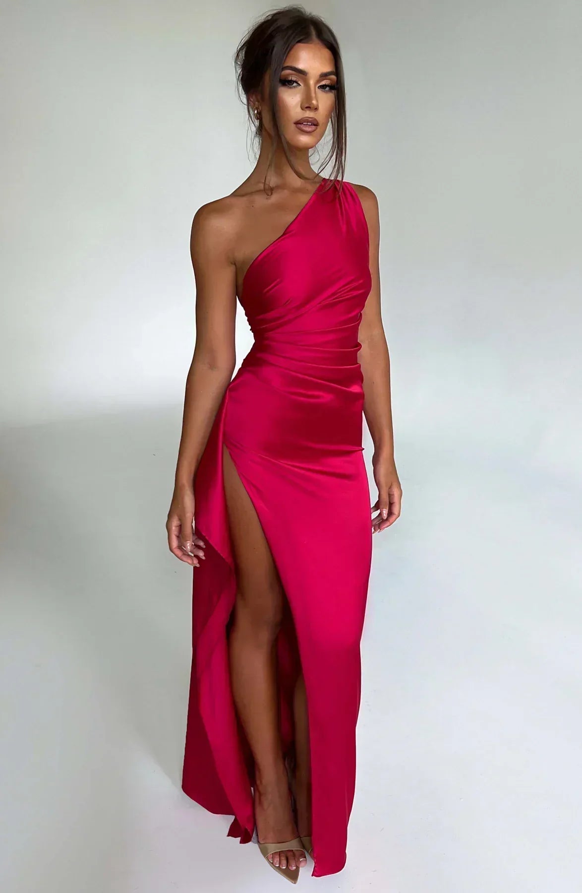 Einseitig Schulterfreies Maxikleid - Ayse