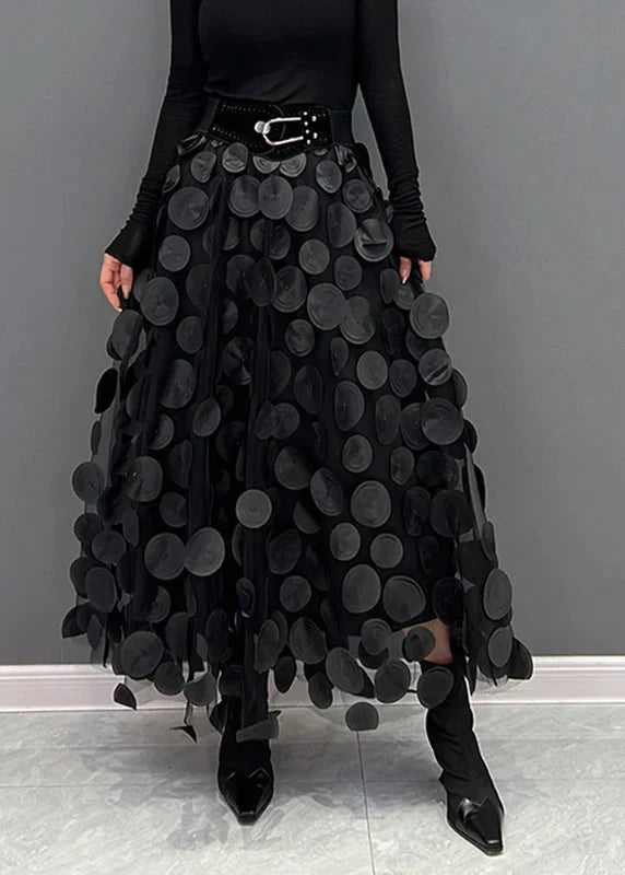 Herbstlicher Rock mit Polka-Dots und Fließendem Schnitt – Fleur