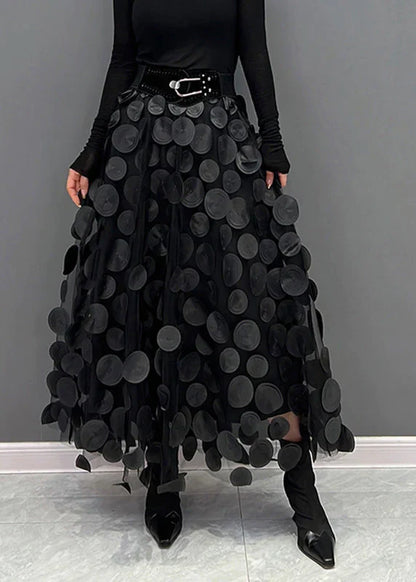 Herbstlicher Rock mit Polka-Dots und Fließendem Schnitt – Fleur
