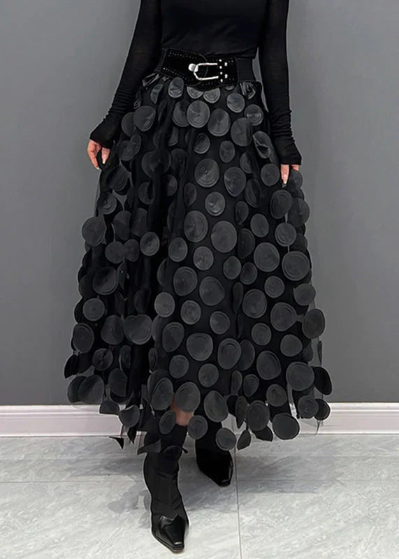 Herbstlicher Rock mit Polka-Dots und Fließendem Schnitt – Fleur