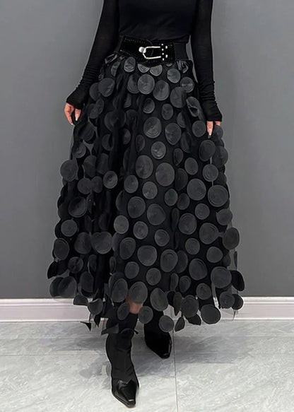 Herbstlicher Rock mit Polka-Dots und Fließendem Schnitt – Fleur