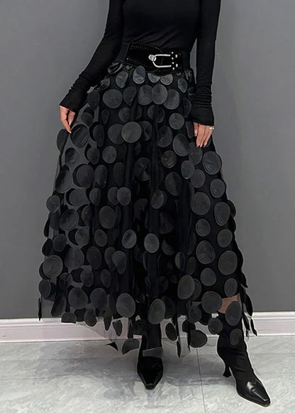 Herbstlicher Rock mit Polka-Dots und Fließendem Schnitt – Fleur