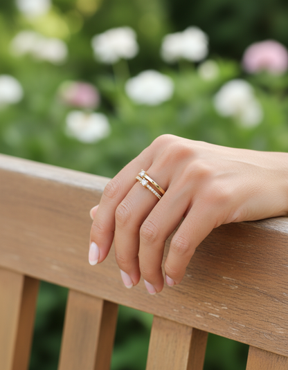 Eleganter Zirkonia-Ring - DuoSparkle 