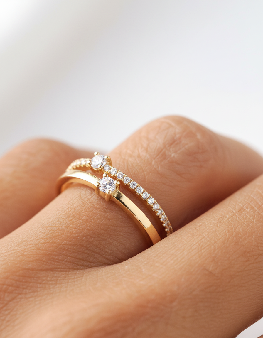 Eleganter Zirkonia-Ring - DuoSparkle 