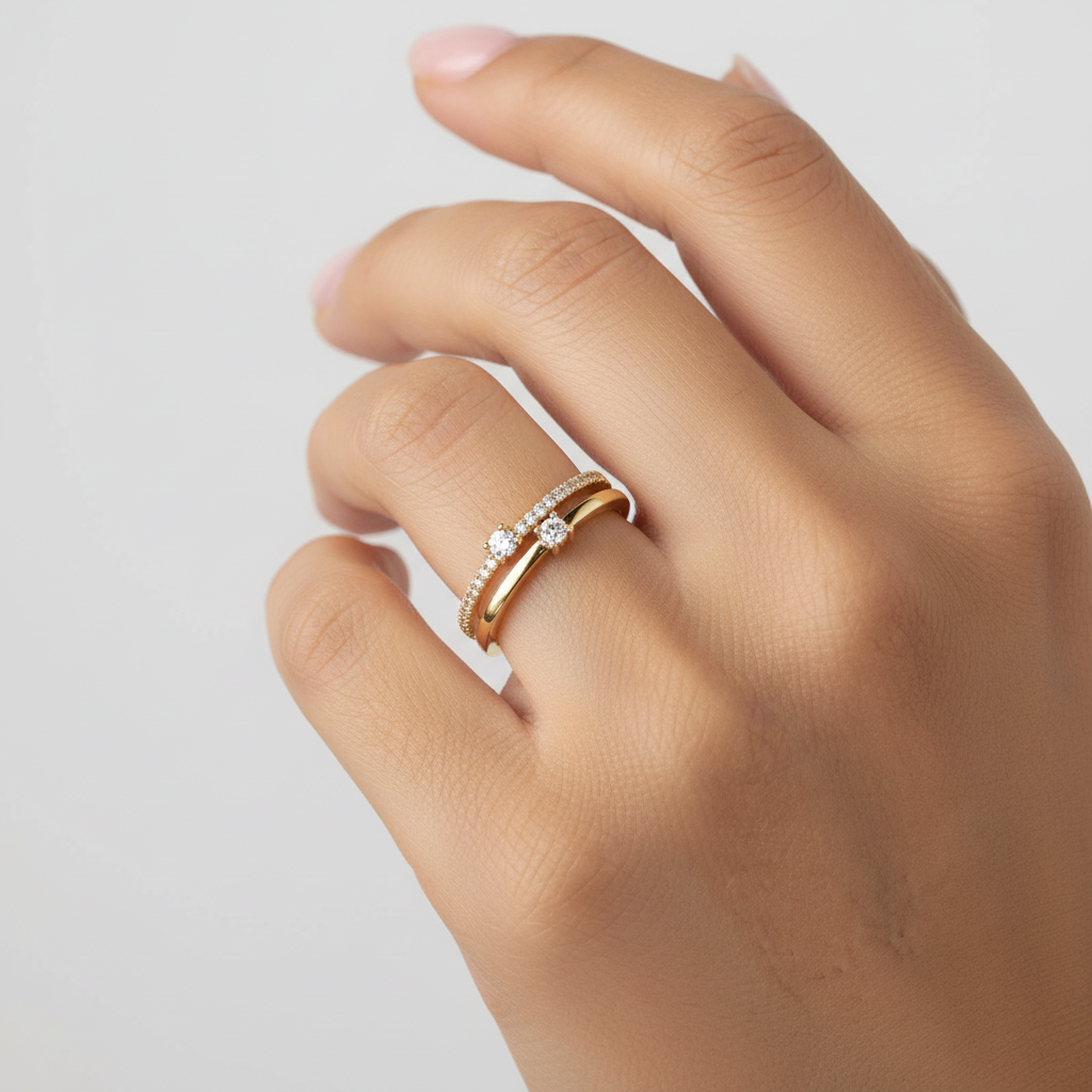 Eleganter Zirkonia-Ring - DuoSparkle 