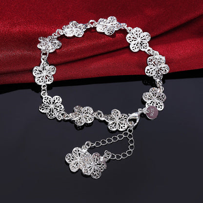 Filigranes Silberarmband - FlowerCuff 