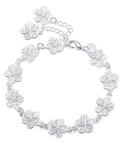 Filigranes Silberarmband - FlowerCuff 