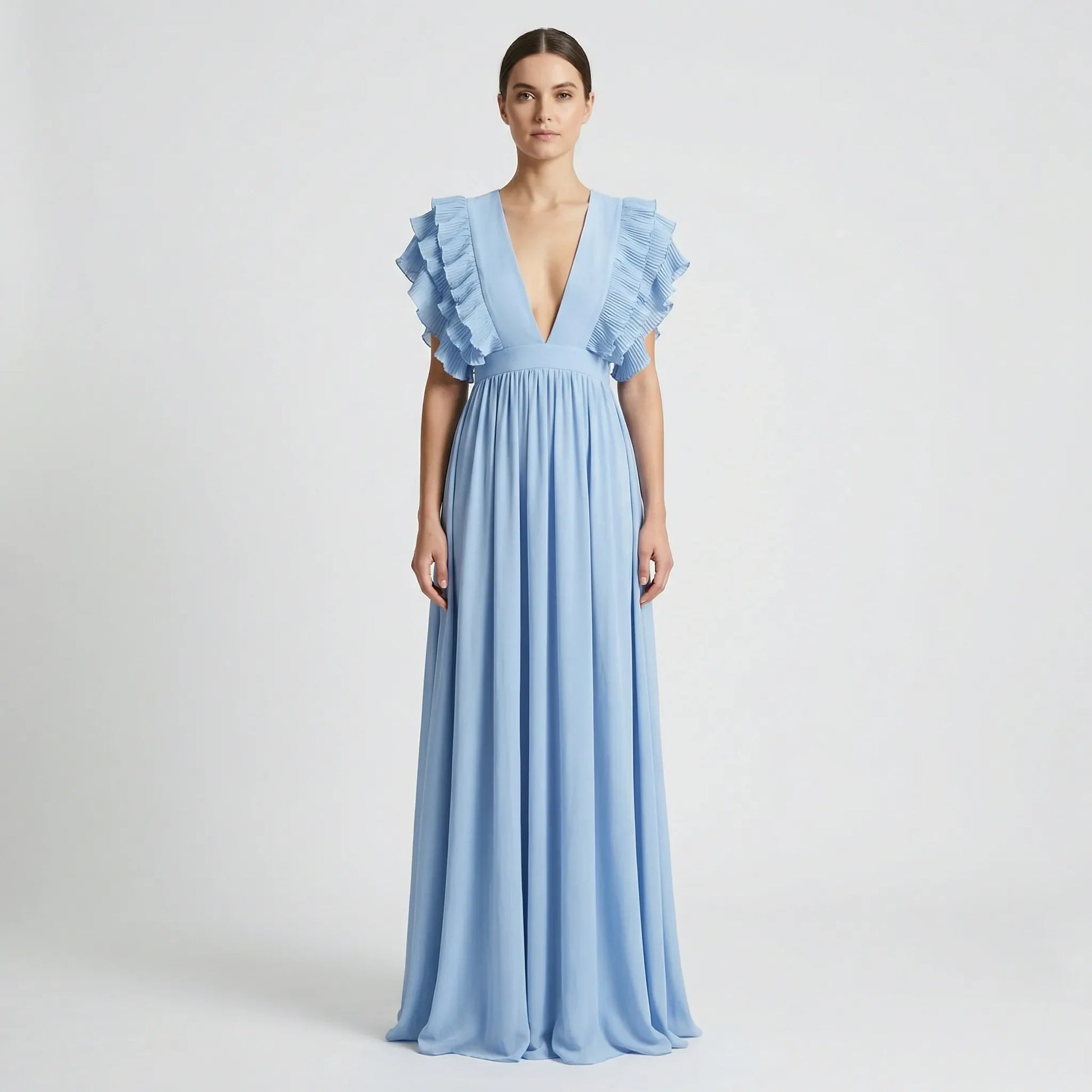 Fließendes Abendkleid Mit Rüschenärmeln - Gladys