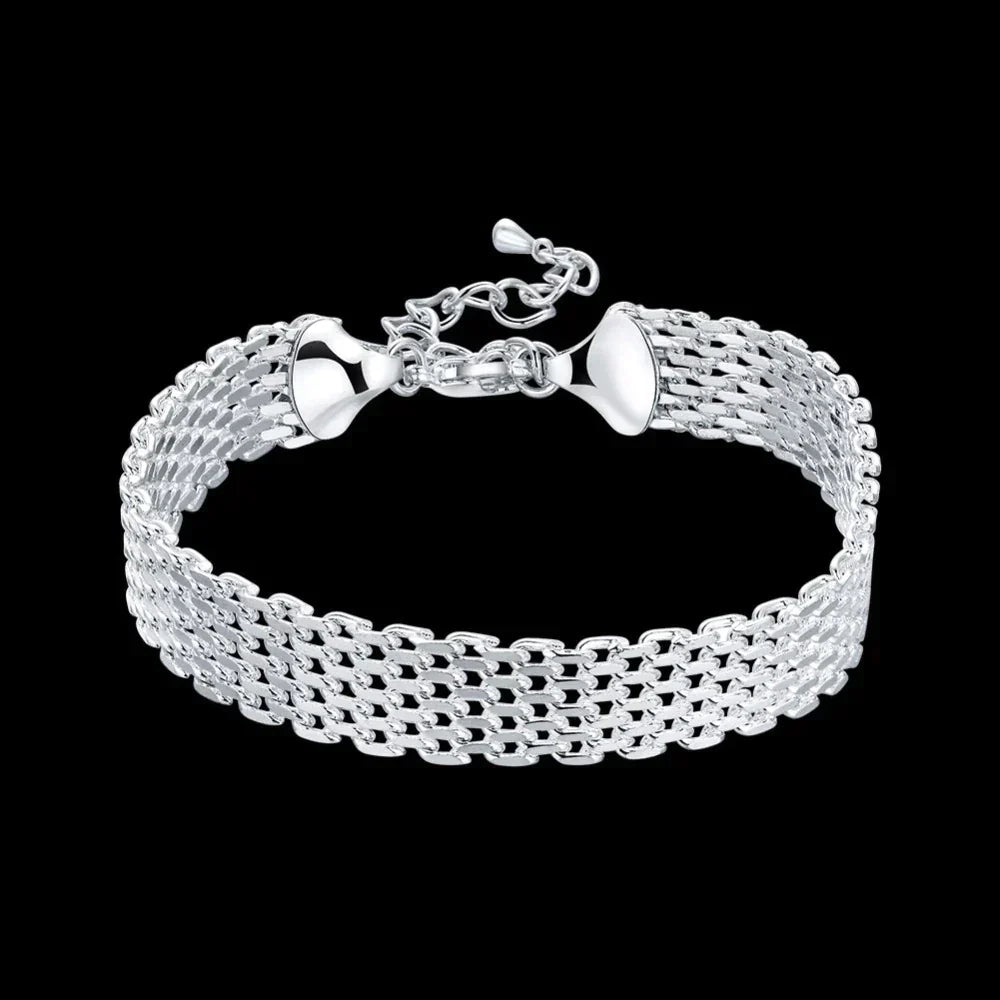 Geflochtenes Silberarmband - CharmedLuster 