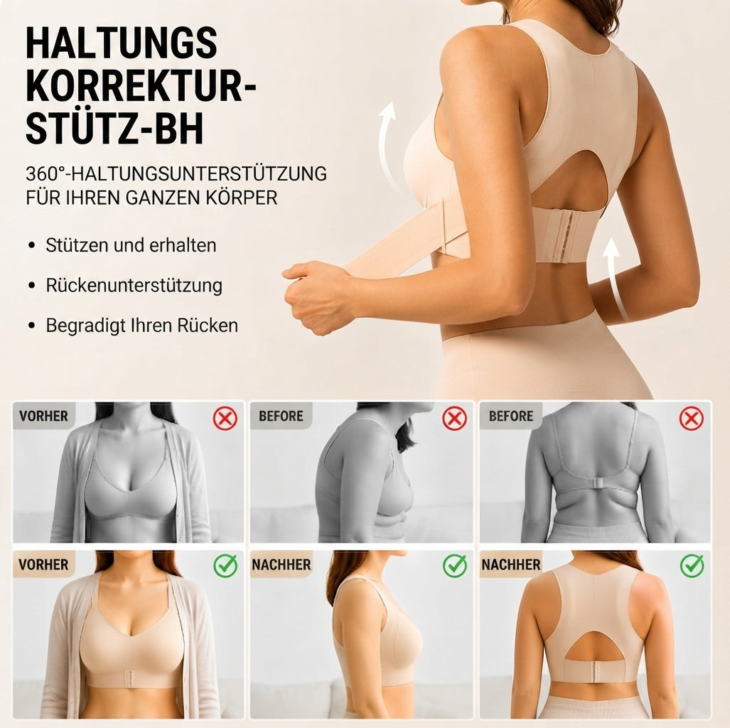 BH zur Haltungskorrektur in Beige mit Rückenausschnitt und gekreuztem Band