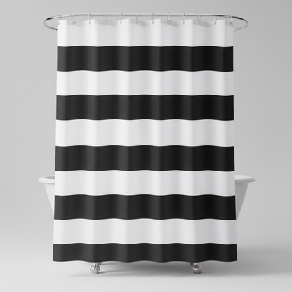 Gestreifter Textil Duschvorhang - WavePanel