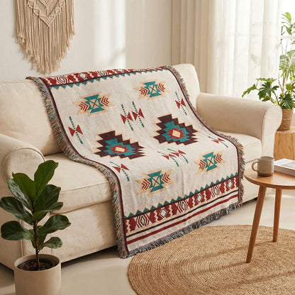 Gewebte Boho-Decke - Azteква