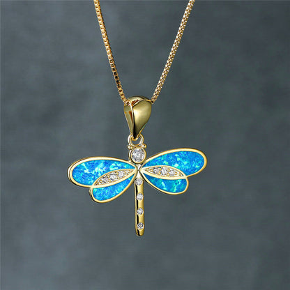 Goldene Halskette - DragonflyGlow 