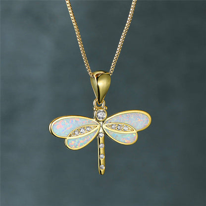 Goldene Halskette - DragonflyGlow 