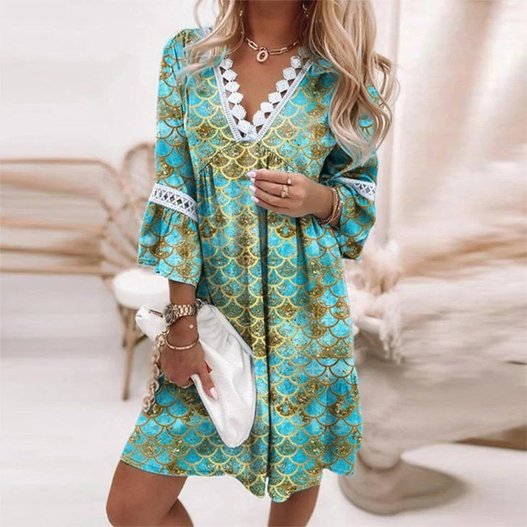 Bedrucktes Herbstkleid - Amara