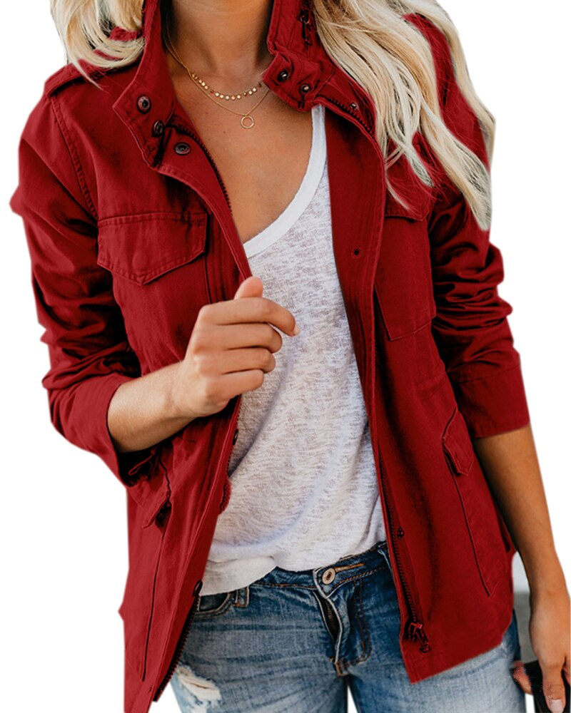 Damen Übergangsjacke leicht mit Reißverschluss & Taschen – Selvara