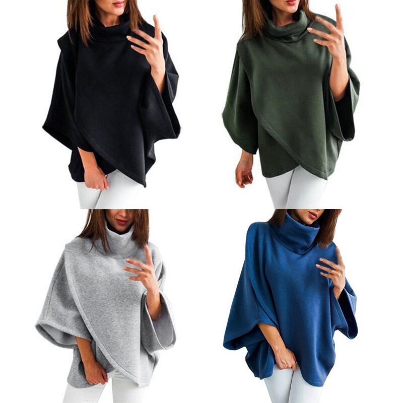 Asymmetrischer Damen Rollkragenpullover – Herbstzauber Mara