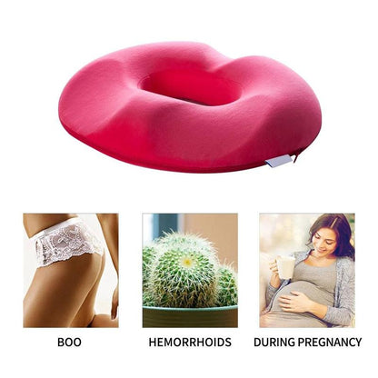 Rotes Donut-Sitzkissen, ergonomisch, Schmerzlinderung, Schwangerschaft, Hämorrhoiden.