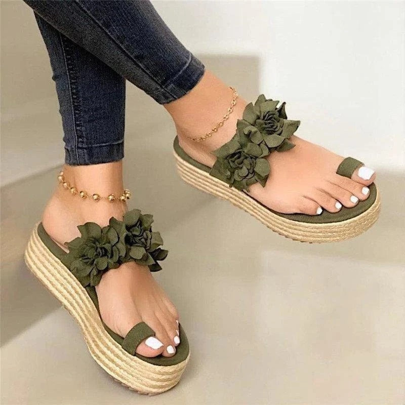 Bequeme Damen Orthopädische Sommerschuhe mit Blumenmuster – Linora
