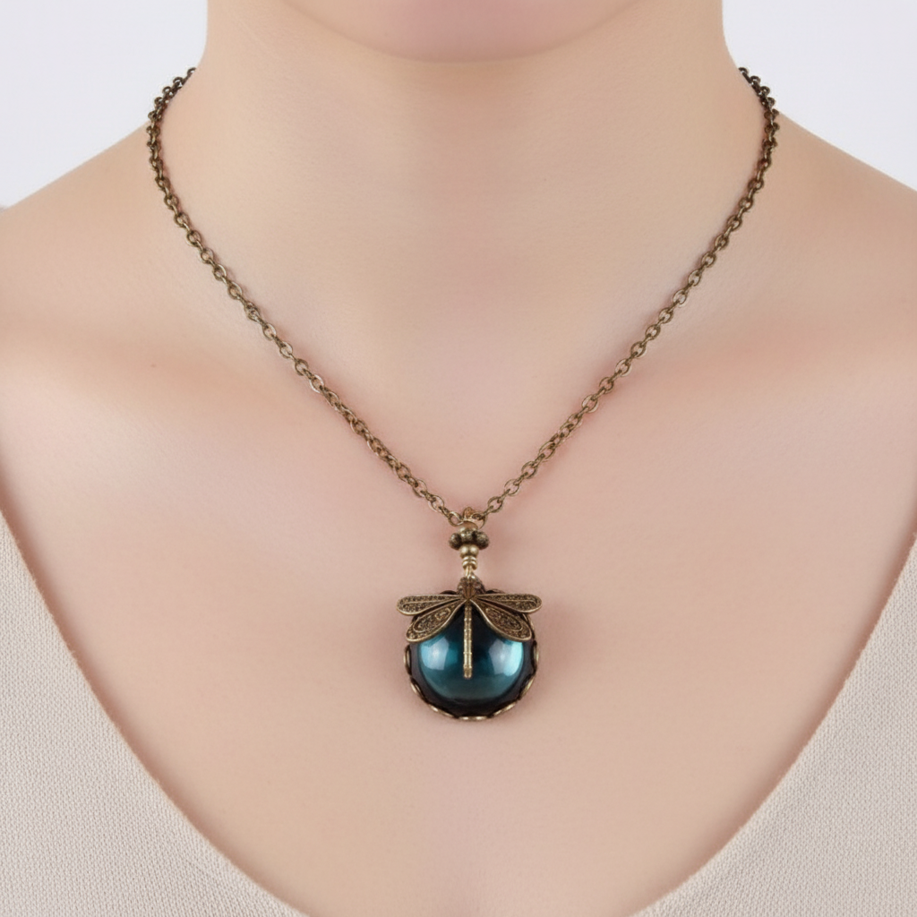 Halskette Mit Anhänger - DragonflyCharm 