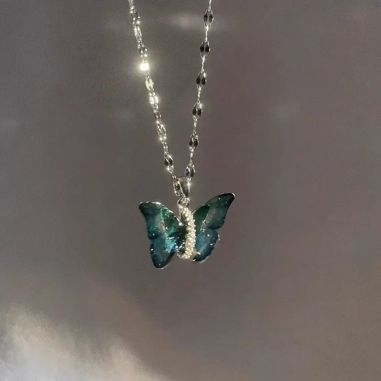 Halskette Mit Schmetterlingsmotiv - Butterfli 