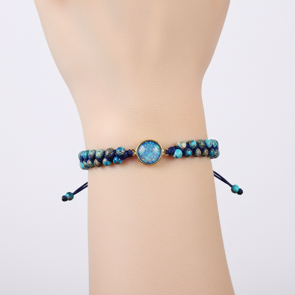 Handgefertigtes Boho-Armband - OpalJasper 