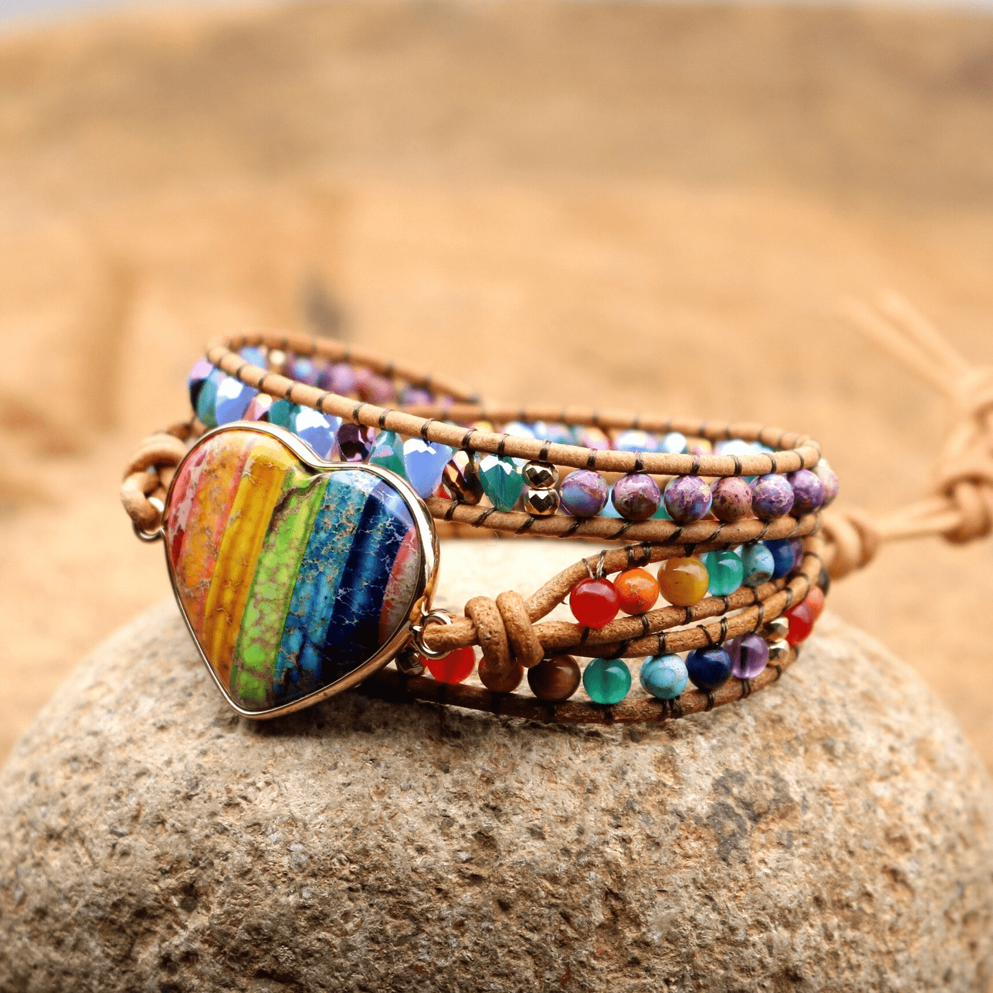 Handgefertigtes Wickelarmband - Heartlove 