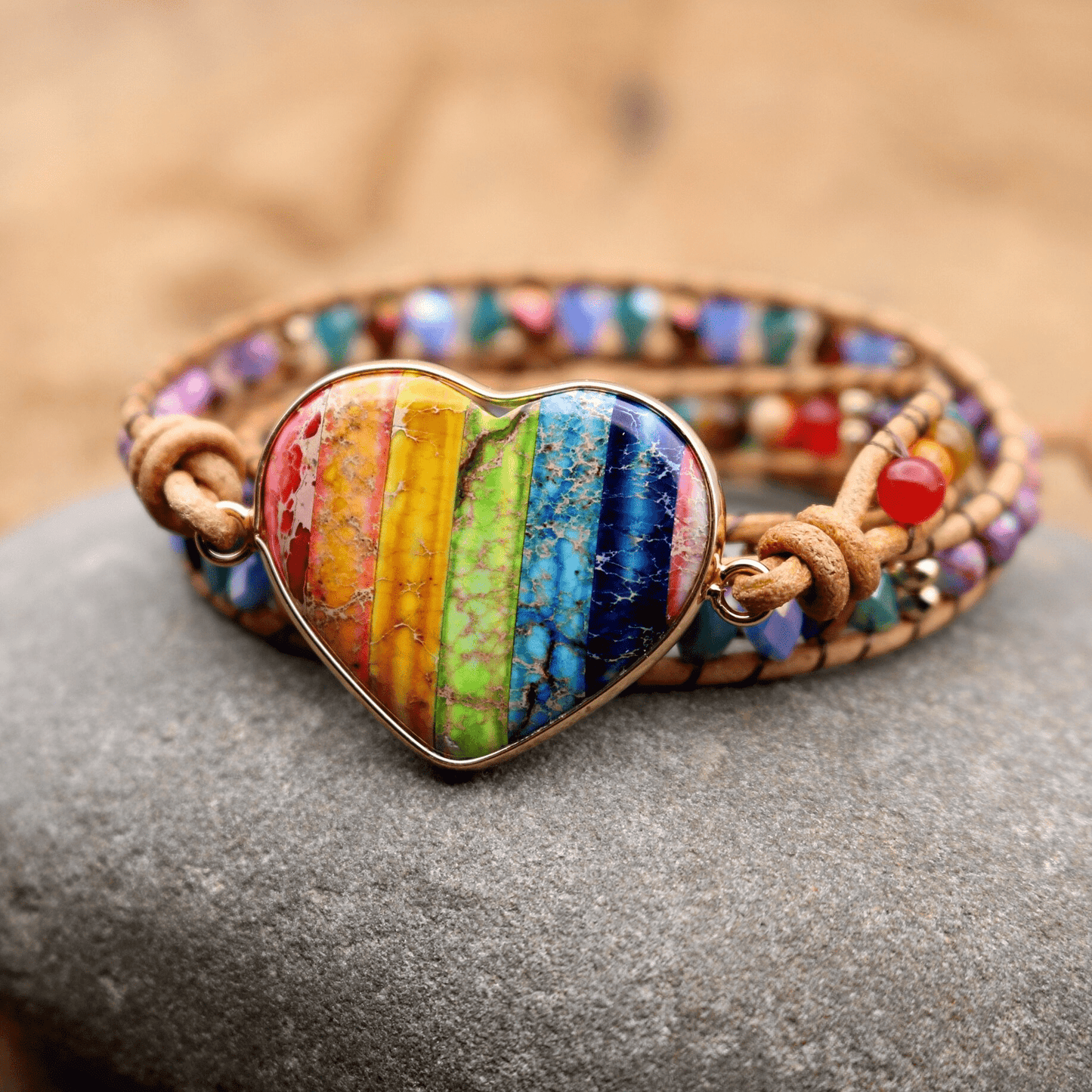 Handgefertigtes Wickelarmband - Heartlove 