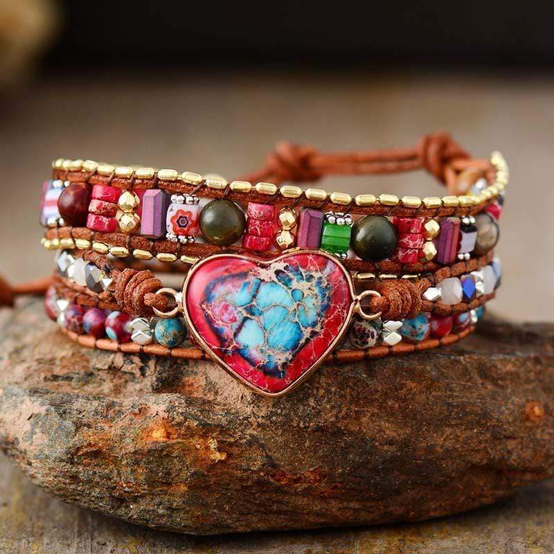 Handgefertigtes Wickelarmband - JasperBracelet 