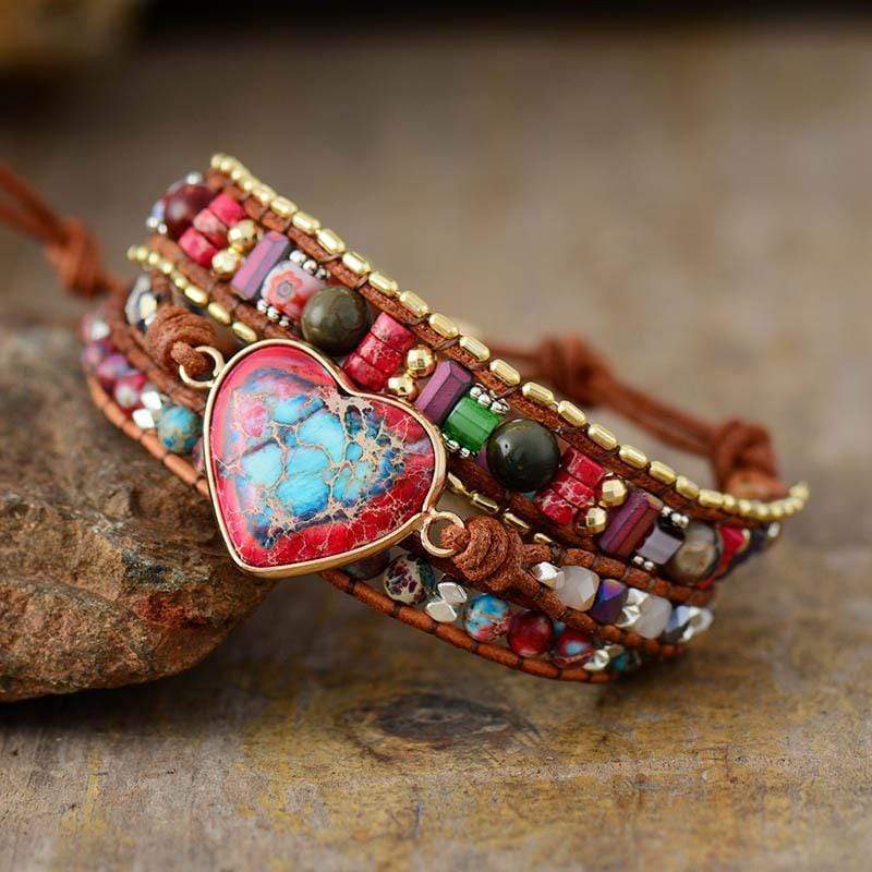 Handgefertigtes Wickelarmband - JasperBracelet 