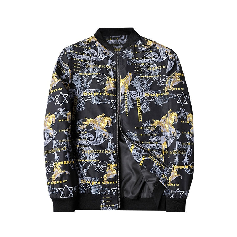 Herbstliche Bedruckte Herren-Bomberjacke - Enzo