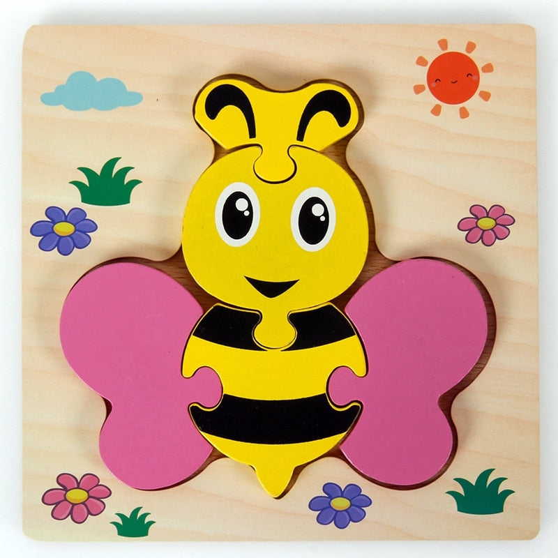 Montessori Lernpuzzle aus Holz – FarbenFreude (1+1 Gratis)
