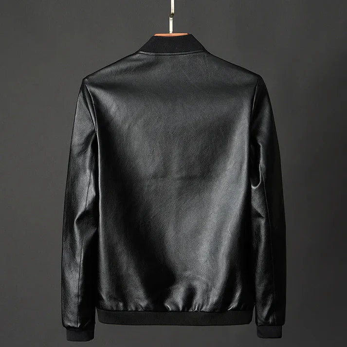 Stilvolle Herren Lederjacke aus Kunstleder mit herbstlichen Präzisionsdetails – Tarek