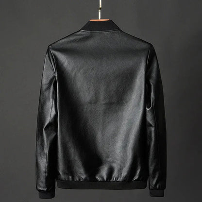 Stilvolle Herren Lederjacke aus Kunstleder mit herbstlichen Präzisionsdetails – Tarek