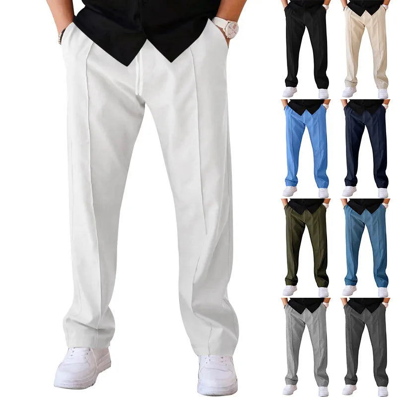 Herren Slim Fit Hose in Weiß, weitere Farbvarianten in kleinen Ansichten daneben