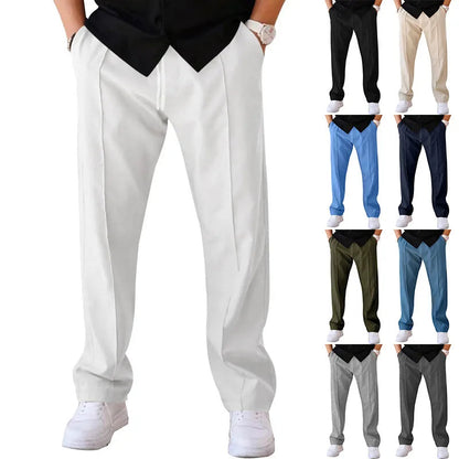 Herren Slim Fit Hose in Weiß, weitere Farbvarianten in kleinen Ansichten daneben