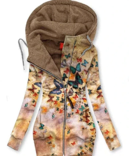 Damen Herbst-Schmetterling Kunst Cardigan – Alina