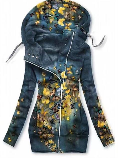 Damen Herbst-Schmetterling Kunst Cardigan – Alina