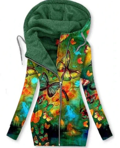 Damen Herbst-Schmetterling Kunst Cardigan – Alina
