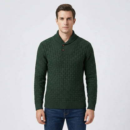 Herrenpullover Mit Schalkragen Und Strickmuster - Lenny