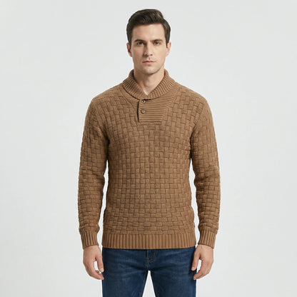 Herrenpullover Mit Schalkragen Und Strickmuster - Lenny